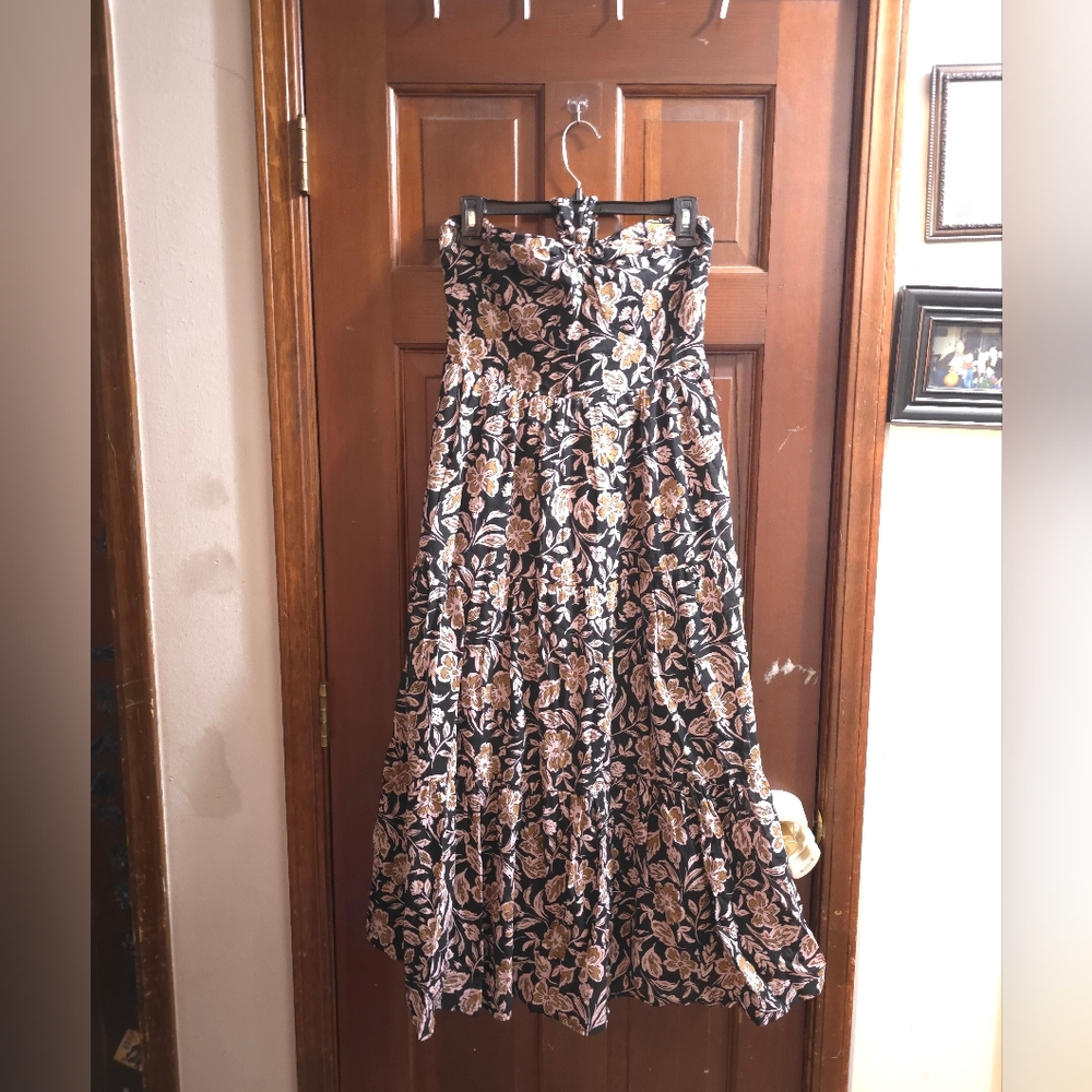 Floral Strapless Maxi Dress